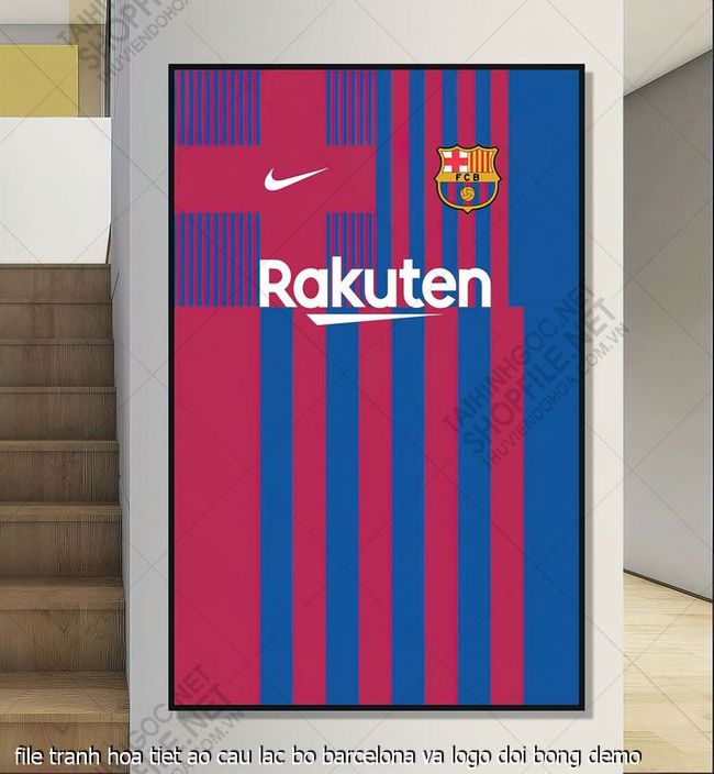 file tranh hoa tiet ao cau lac bo barcelona va logo doi bong